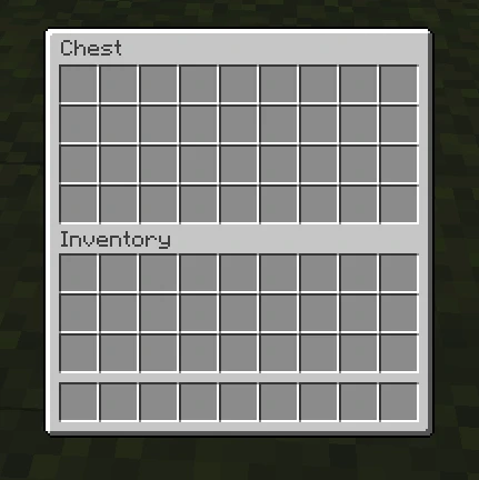 Minecraft inventory before the subtitle-removal shader is applied